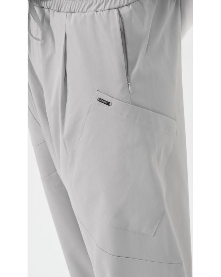 Pantaloni sarouel modello QTS1012 - grigio chiaro - Qabail