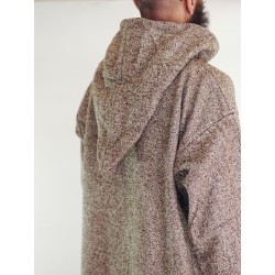 Djellaba marocaine Ouazzania hiver - Marron uni