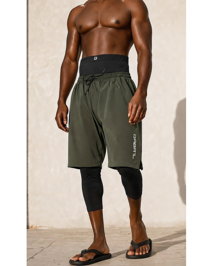 Sarouel swimshort de bain QTS1011 - kaki - Qabail