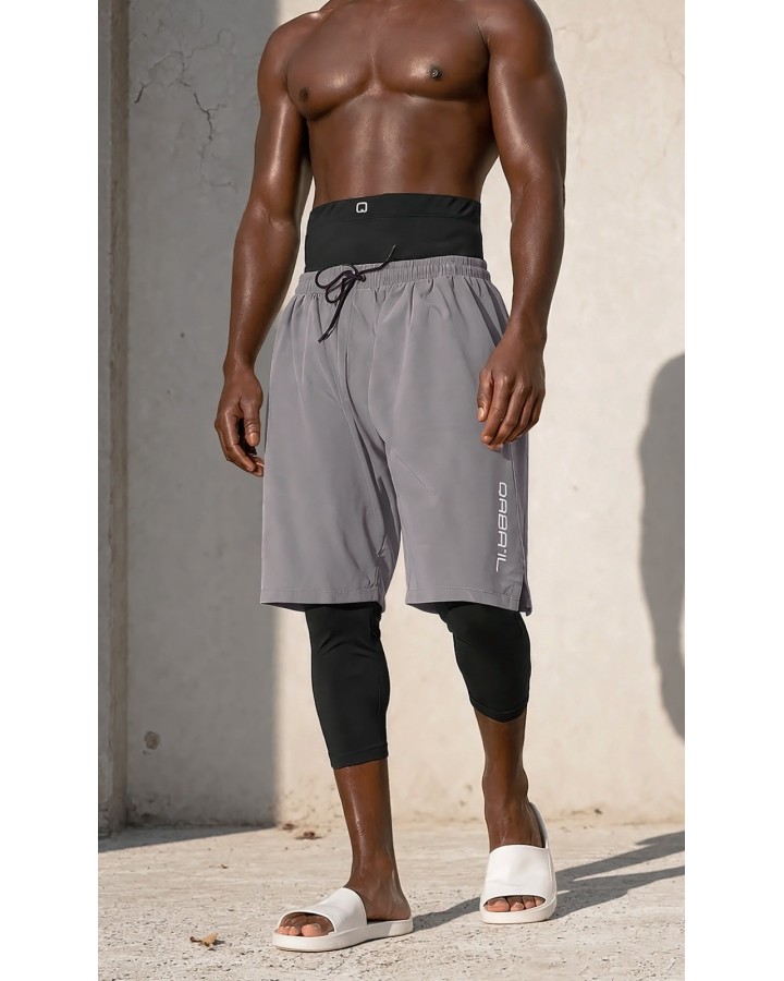 Sarouel swimshort de bain QTS1011 - gris clair - Qabail