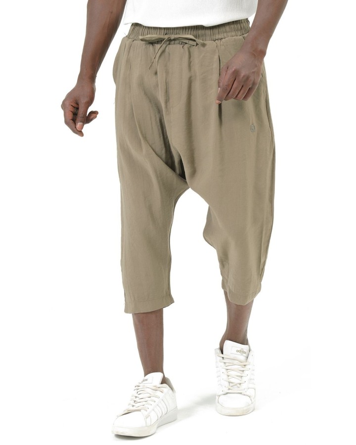 Klassiske capri-bukser i Tencel QTS1010 – khaki – Qabail