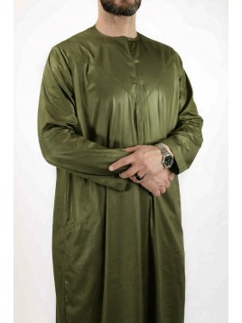 Qamis Emirati Kaki - Satiné...
