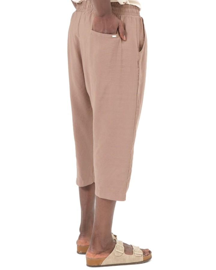 Pantacourt classik tencel QTS1010 - taupe - Qabail