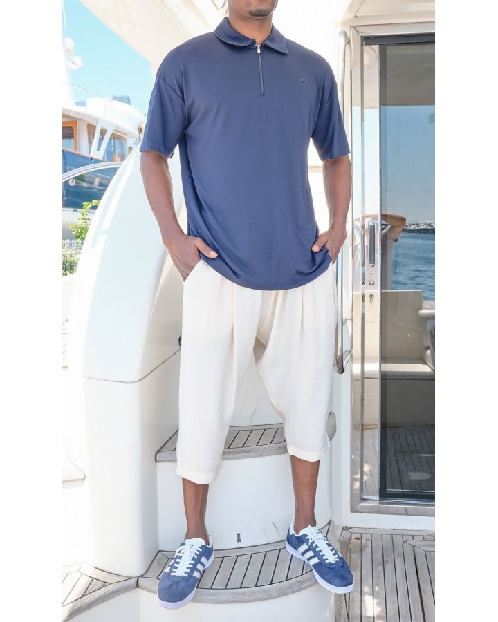 Klassiske capri-bukser i Tencel QTS1010 – ecru – Qabail