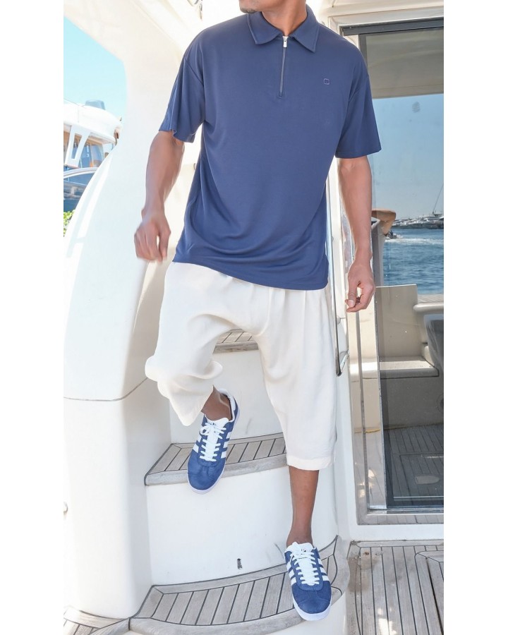 Pantaloni scurți clasici din Tencel QTS1010 – ecru – Qabail