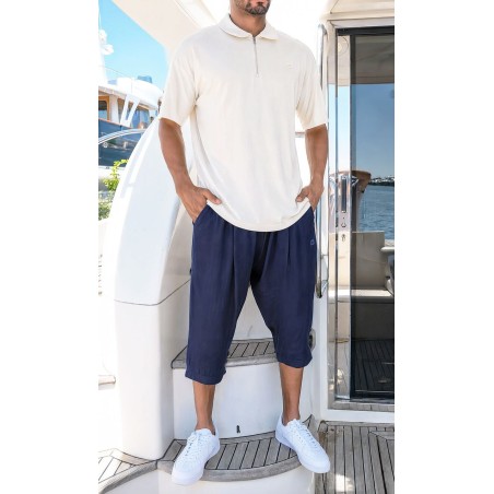 Pantacourt classik tencel QTS1010 - bleu nuit - Qabail