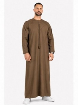 Qamis Emirati marron clair...