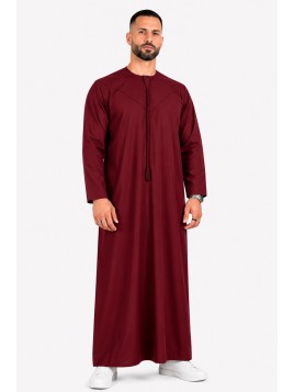Burgundy Emirati Qamis -...