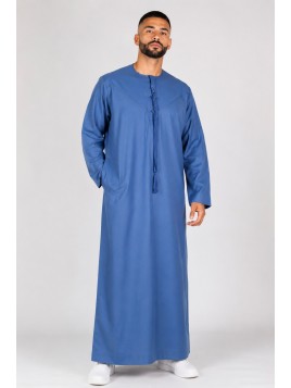 Denim blue Emirati Qamis -...