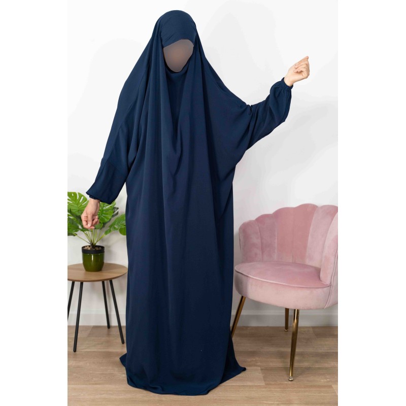 Jilbab 1 bucată Navy Blue 93 / 94 / 95 - Wool Peach - El Bassira
