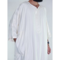 Gandoura marocaine Amir - blanc cassé