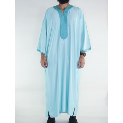 Gandoura marocaine Amir - vert d'eau