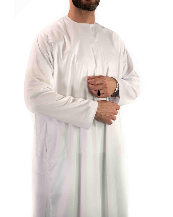 Qamis emiratini bianchi - Satiné Precious