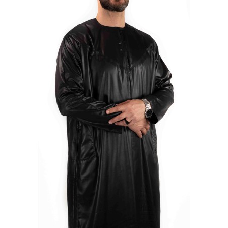 Qamis nero emiratino - Satiné Precious