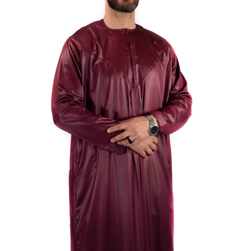 Qamis Emirati Burdeos - Satiné Precious