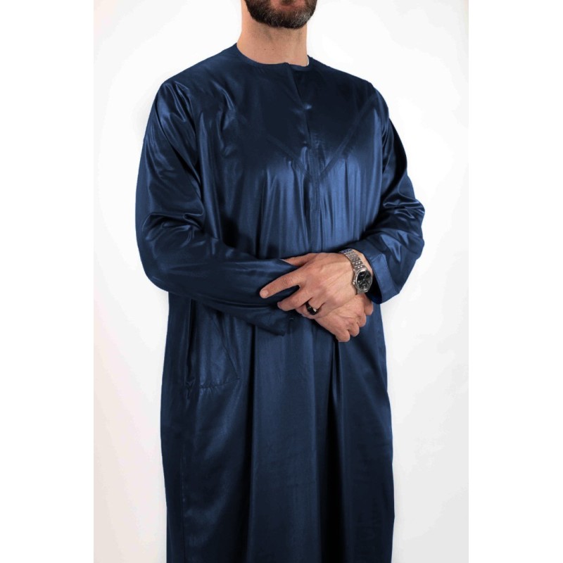 Emiratischer Qamis Marineblau - Satin Precious