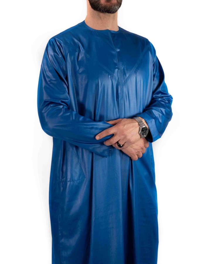 Qamis Emirati Bleu Roi - Satiné Precious