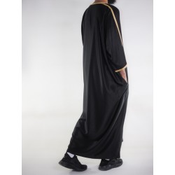 Gandoura marocaine Amir - noir/doré