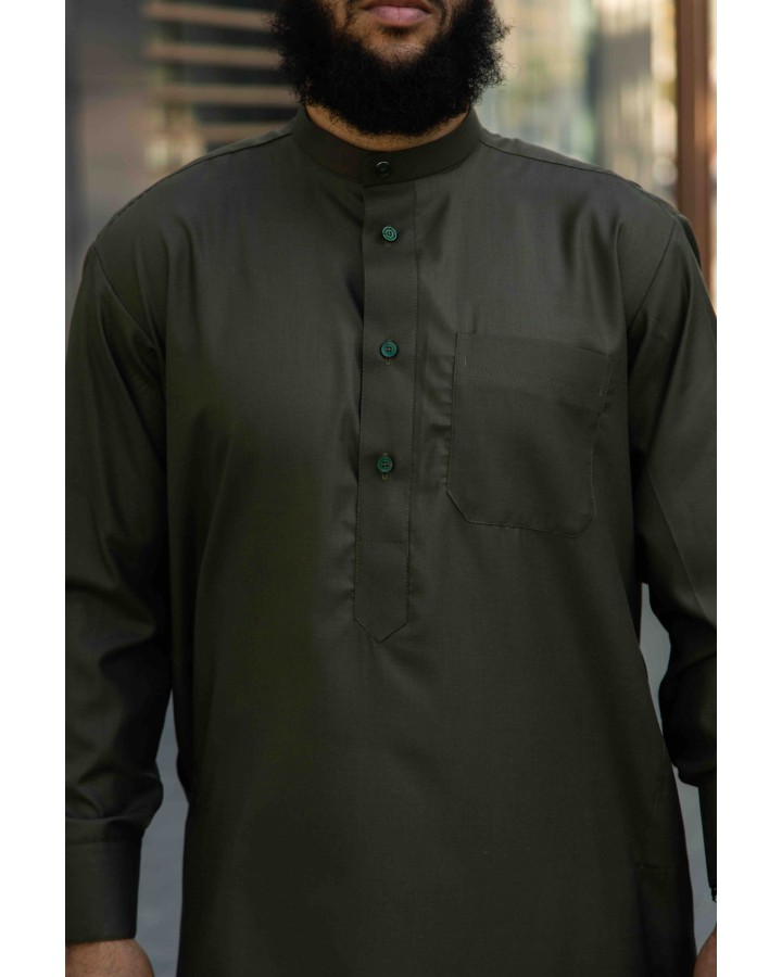 Qamis Saoudien kaki - coton