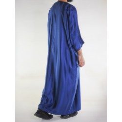Gandoura Jawhara marocchino - Blu navy / Ricamo tono su tono
