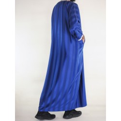 King Blauw Marokkaanse Gandoura / Wit borduursel