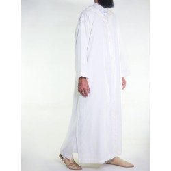 Djellaba marocaine en mousseline - Blanc cassé