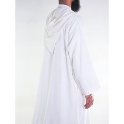 Djellaba marocaine en mousseline - Blanc cassé