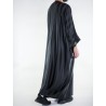 Gandoura Jawhara marocchino - Nero / Ricamo tono su tono