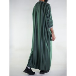 Flesgroene Marokkaanse Gandoura / Wit borduursel
