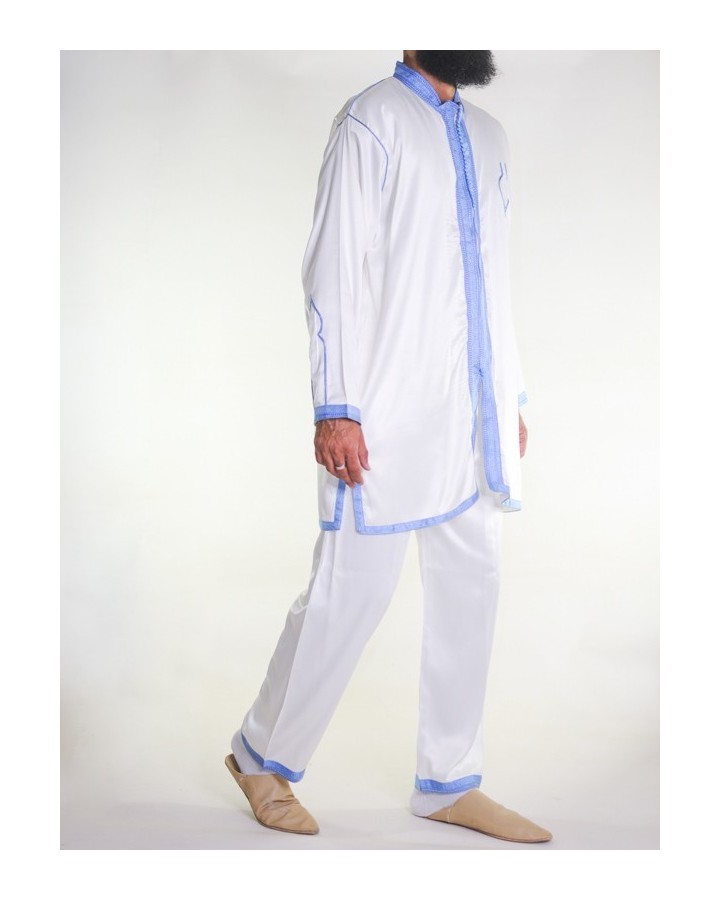 Jabador homme 3 Pièces - Blanc cassé et Bleu cyan