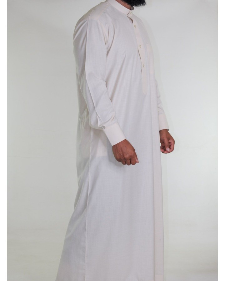 Qamis saoudien en lin - crème