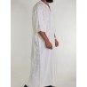 Gandoura Jawhara marocană - broderie cremă alb deschis