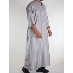 Gandoura Jawhara marocchino - Grigio Taupe / Ricamo tono su tono