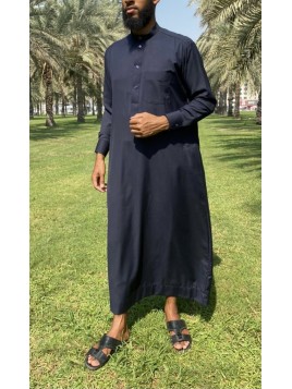 Blu notte Saudi Qamis - Cotone