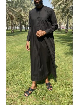 Qamis saudíes negros - Algodón