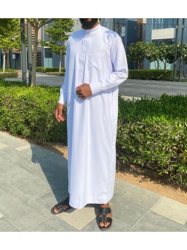 White Saudi Qamis - Cotton