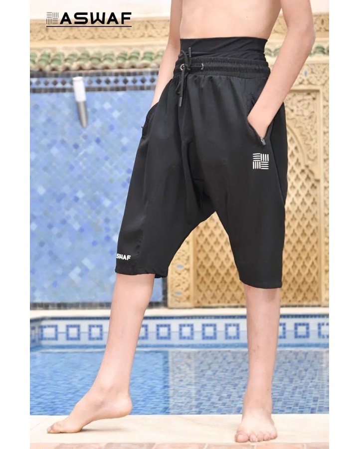 Sarouel de bain enfant noir - Aswaf