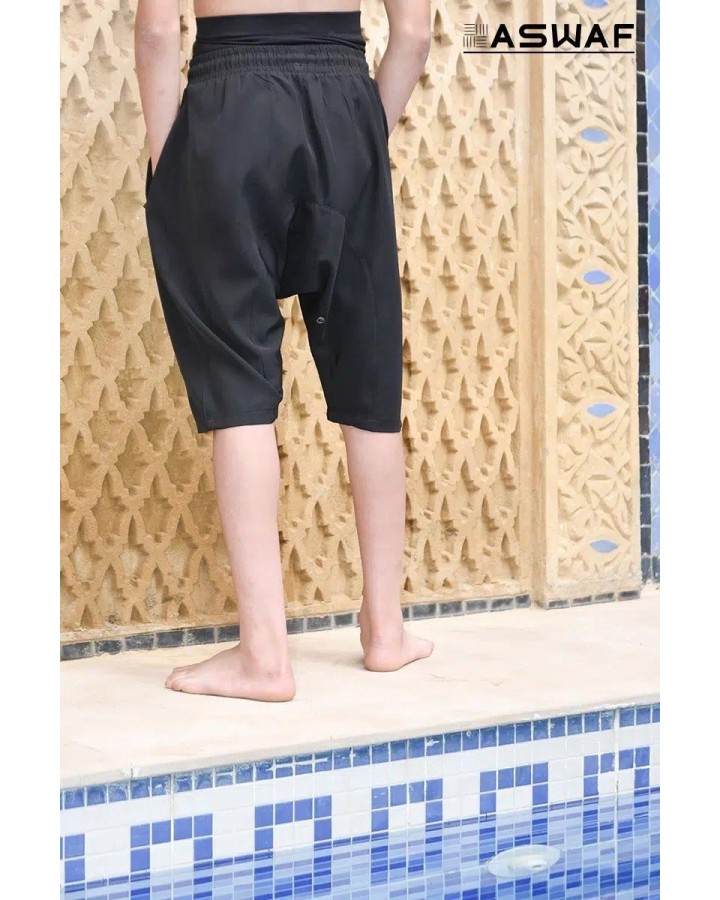 Sarouel de bain enfant noir - Aswaf