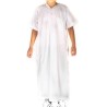 Qamis Enfant / Ado Blanc satiné manches courtes - Atlas