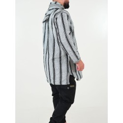 Manteau berbère en laine - gris noir