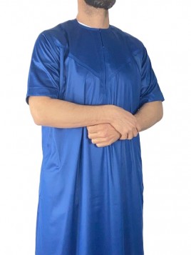 Qamis azul marino de manga...