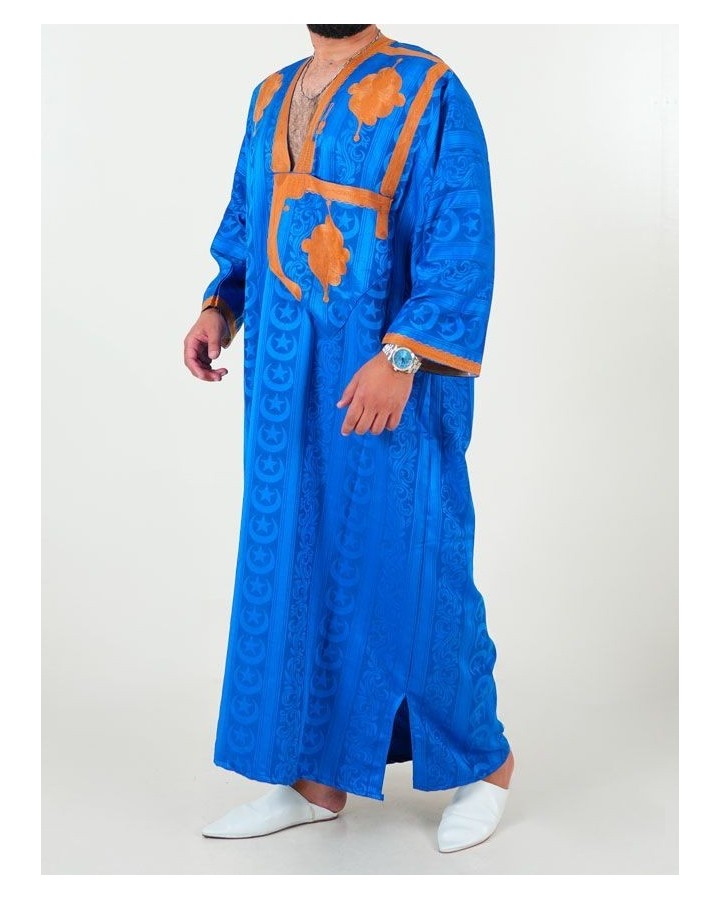 Melhfa - Sahraouia-Tracht - dunkelblau goldfarben