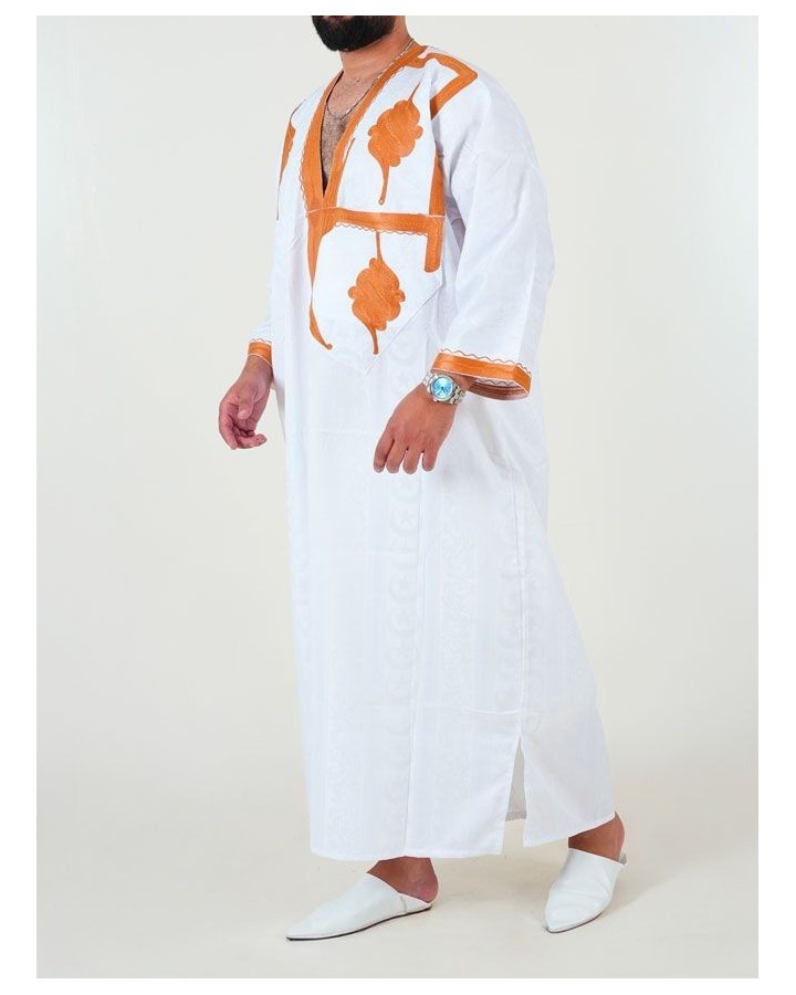 Melhfa - uniforme saharawi - bianco oro