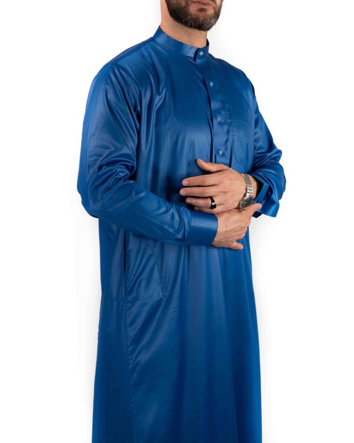 Qamis Saoudien Bleu roi - Satiné Precious
