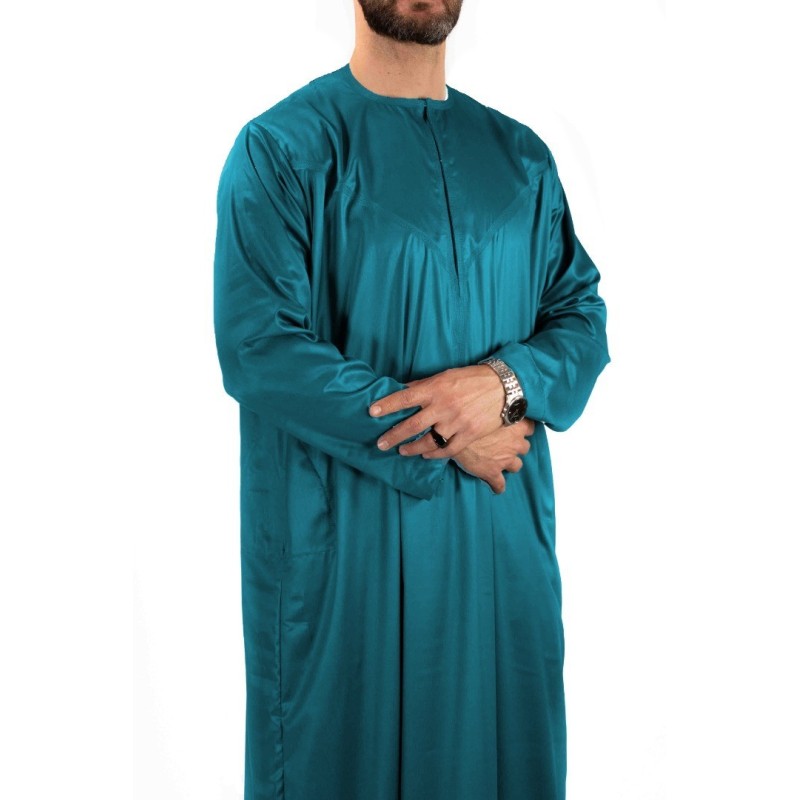 Blågrøn Emirati Qamis - Satin Precious