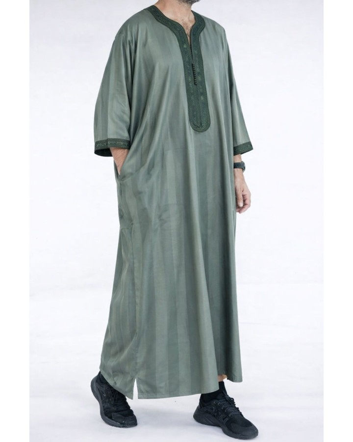 Gandoura marocaine jawhara - vert emeraude