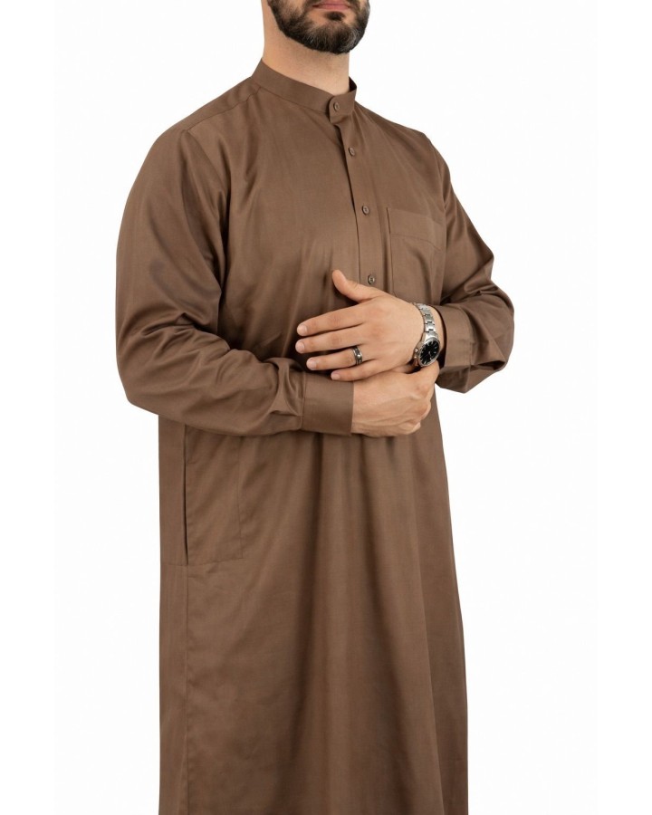 Qamis Saoudien marron clair - coton