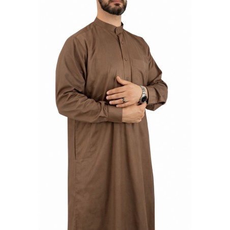 Marrone chiaro Saudi Qamis - cotone