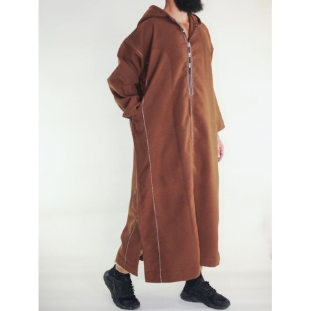 Moroccan winter cashmere Djellaba - Light brown