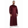 Qamis Saoudien Bordeaux - Satiné Precious
